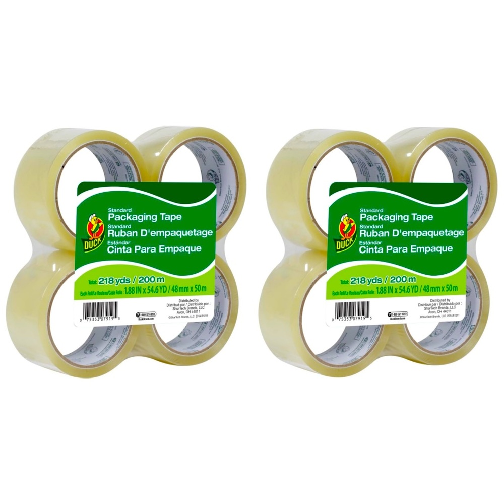 PACKING TAPE - DUCK BRAND - 2 PACKS (8 ROLLS) (shipping/moving/storage/supplies)